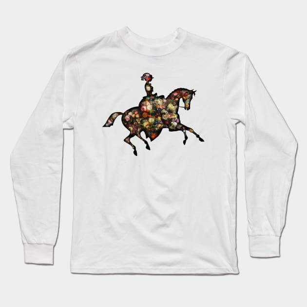 Vintage horse, Vintage woman Riding A Horse, Rider lady silhouette Long Sleeve T-Shirt by PAULsPRINT